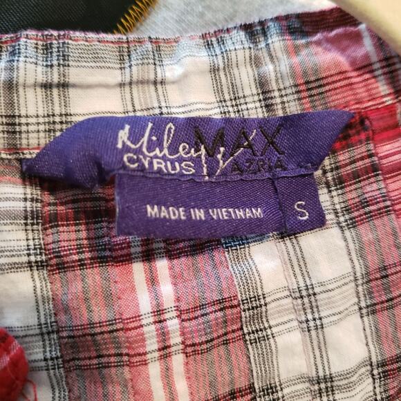 Miley Cyrus Max Azria Plaid Button Up S - Picture 8 of 8